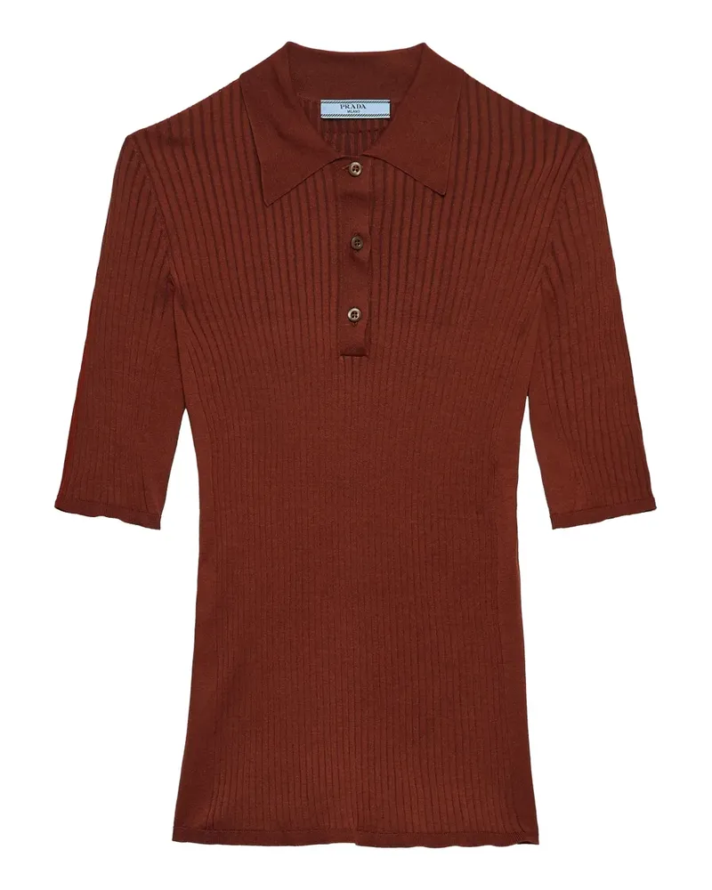 Prada Klassisches Poloshirt - Braun Braun