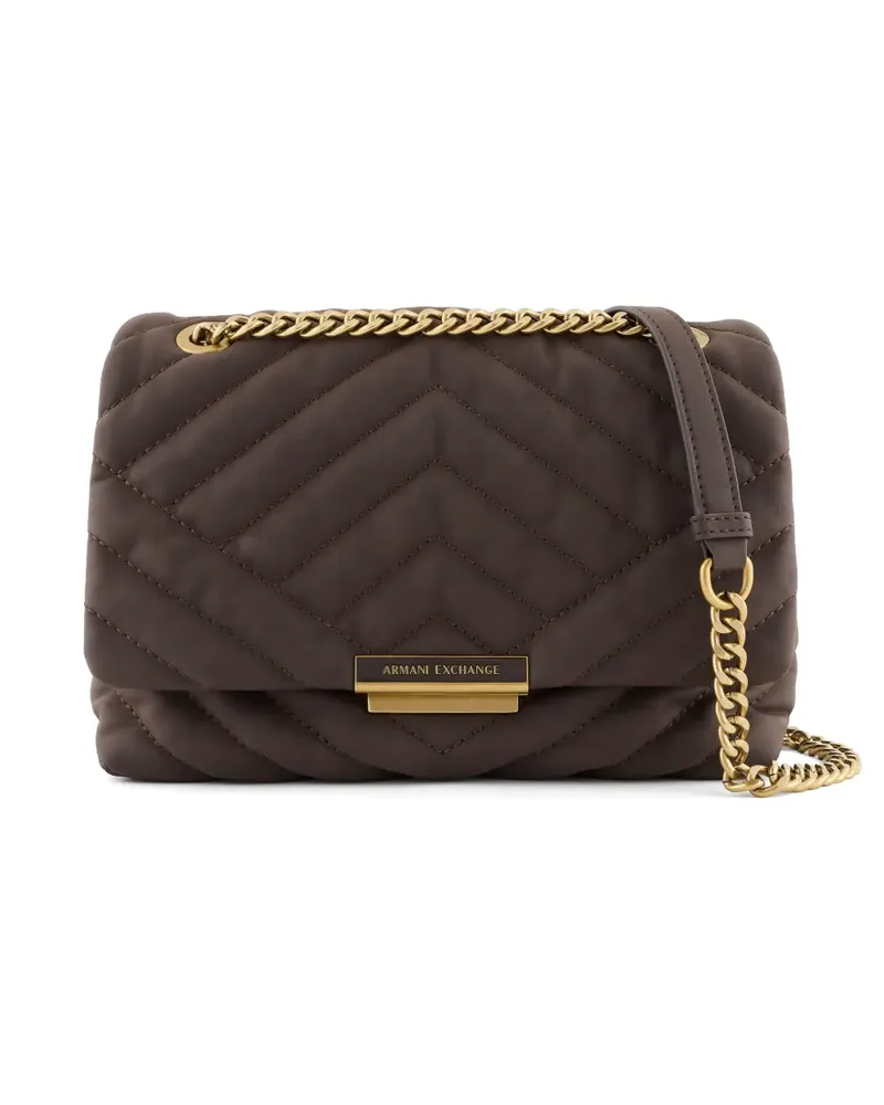 Armani Exchange Gesteppte Schultertasche - Braun Braun