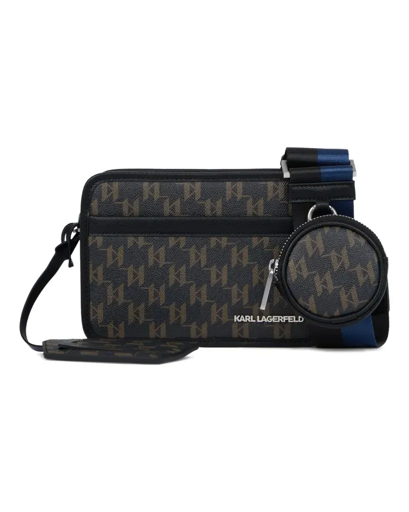 Karl Lagerfeld Umhängetasche mit Monogramm - Schwarz Schwarz