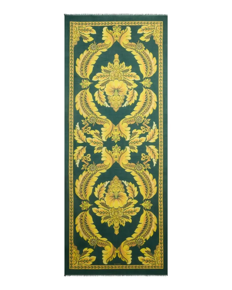 Etro Schal mit Blumen-Bienenmotiv - Grün Grün