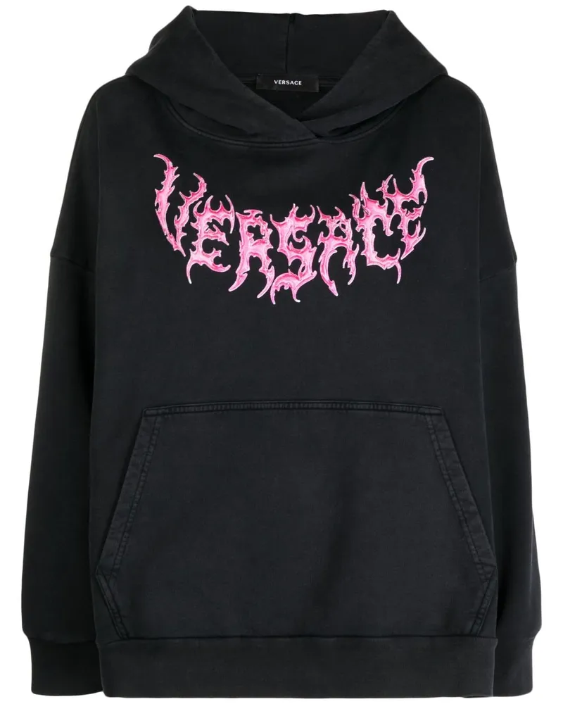 Versace Hoodie mit Logo-Print - Schwarz Schwarz