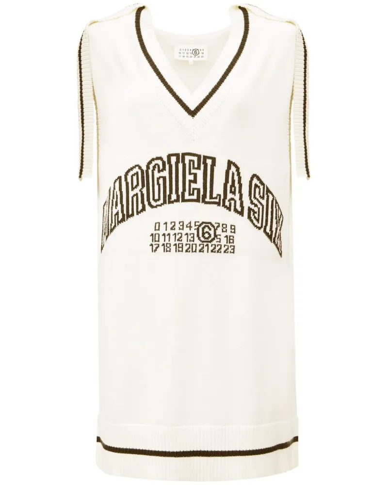 Maison Margiela Jacquard-Kleid mit Logo - Weiß Weiß