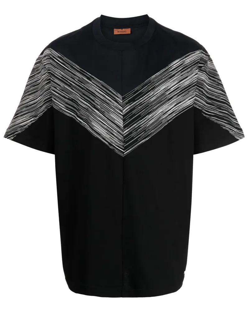 Missoni T-Shirt mit Zickzack-Print - Schwarz Schwarz