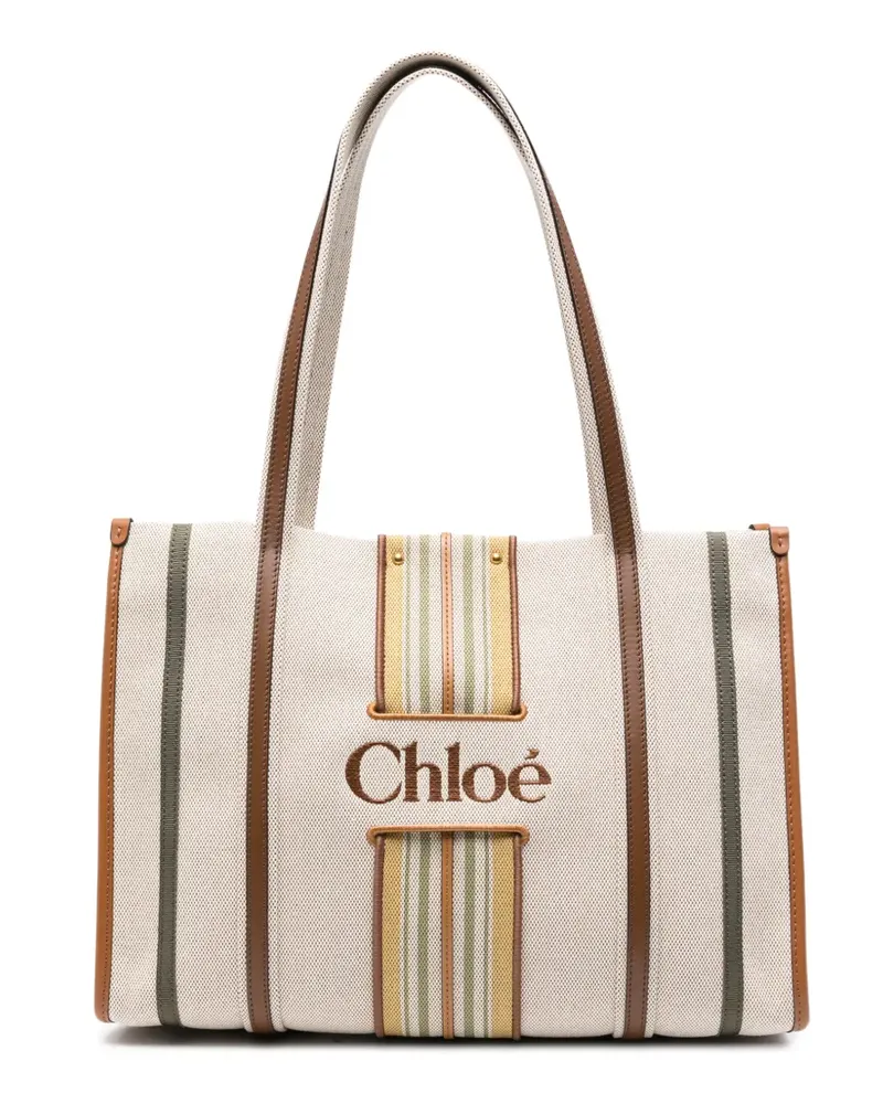 Chloé Woody Loop Tote Bag mit Print - Nude Nude