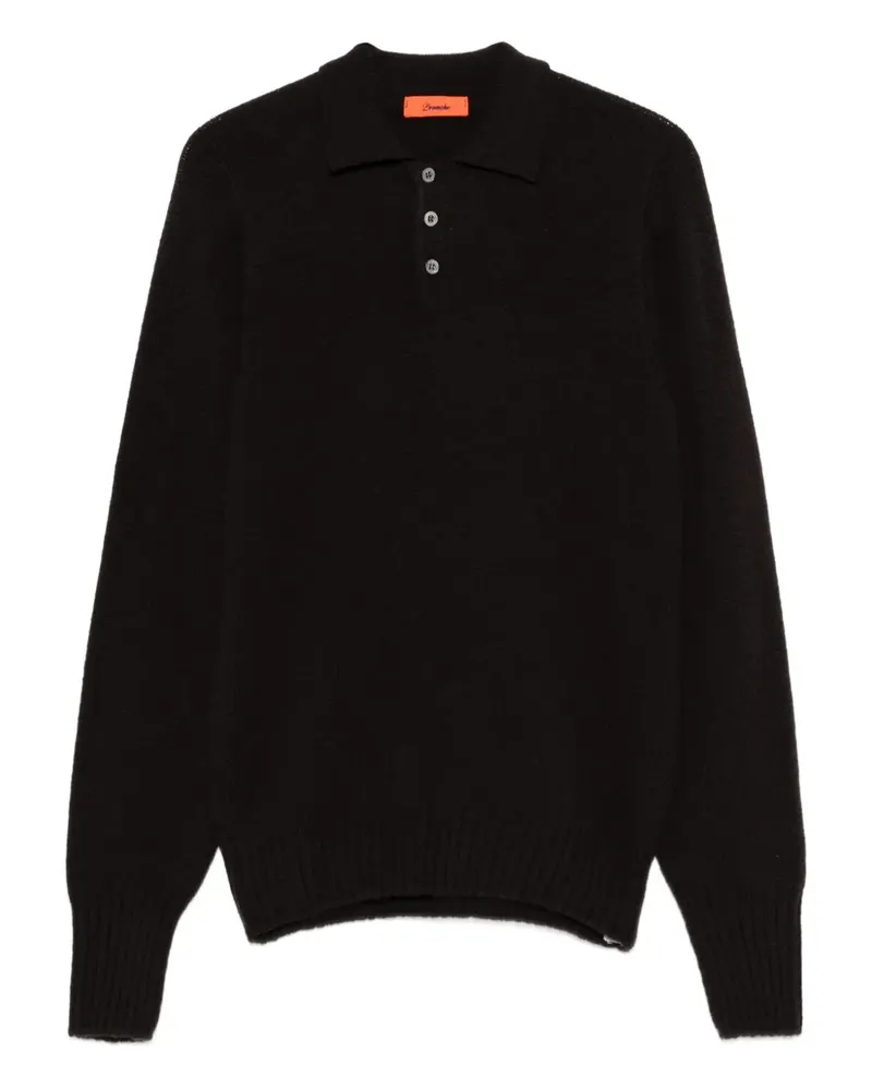 Drumohr  Pullover mit Poloshirtkragen - Schwarz Schwarz