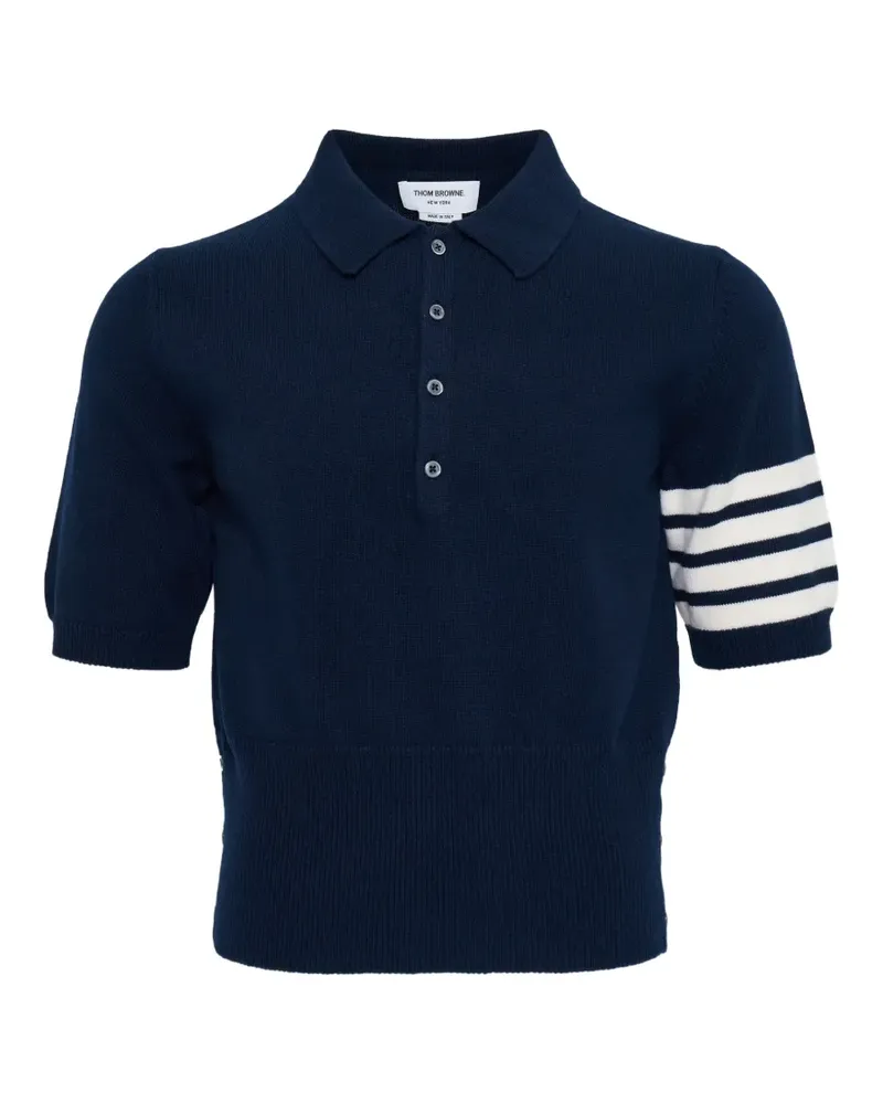 Thom Browne horse-intarsia polo shirt - Blau Blau