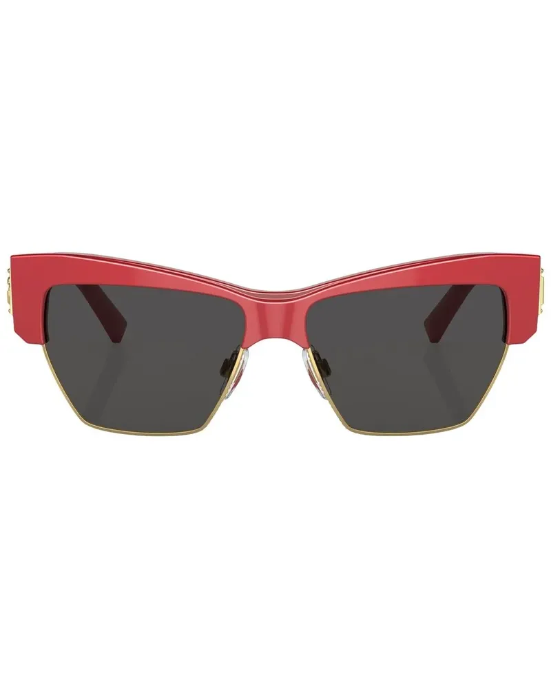 Dolce & Gabbana Cat-Eye-Sonnenbrille mit Logo - Rot Rot