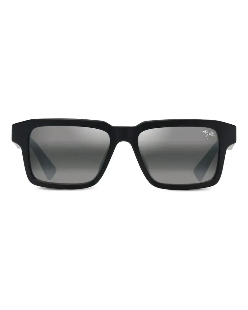 Maui Jim Eckige Kahiko Sonnenbrille - Schwarz Schwarz