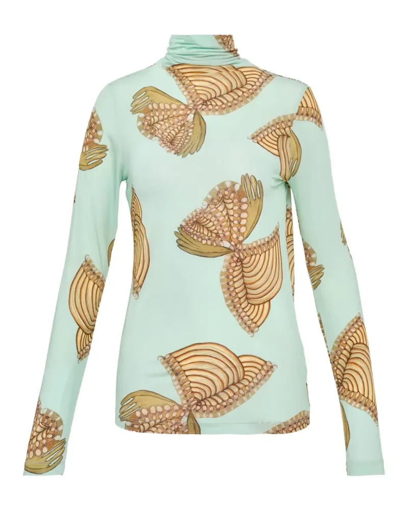 Ulla Johnson Aurelia T-Shirt mit Rollkragen - Grün Grün