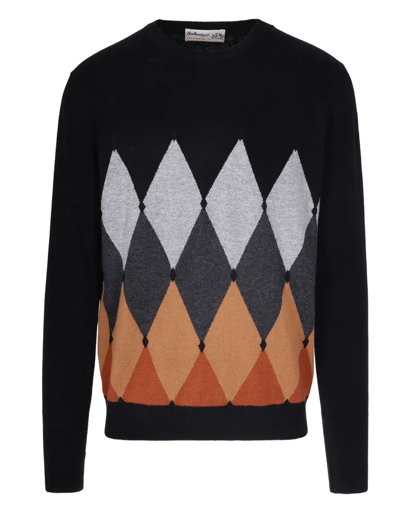 Ballantyne Pullover mit Argyle-Muster - Schwarz Schwarz
