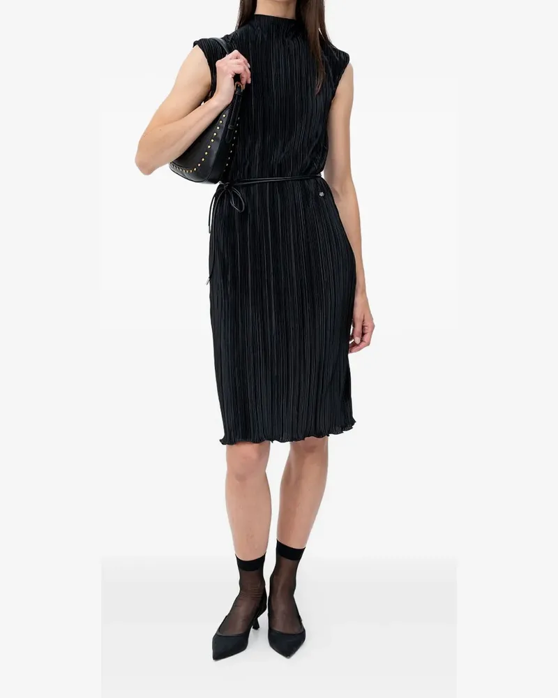 HUGO BOSS pleated midi dress - Schwarz Schwarz
