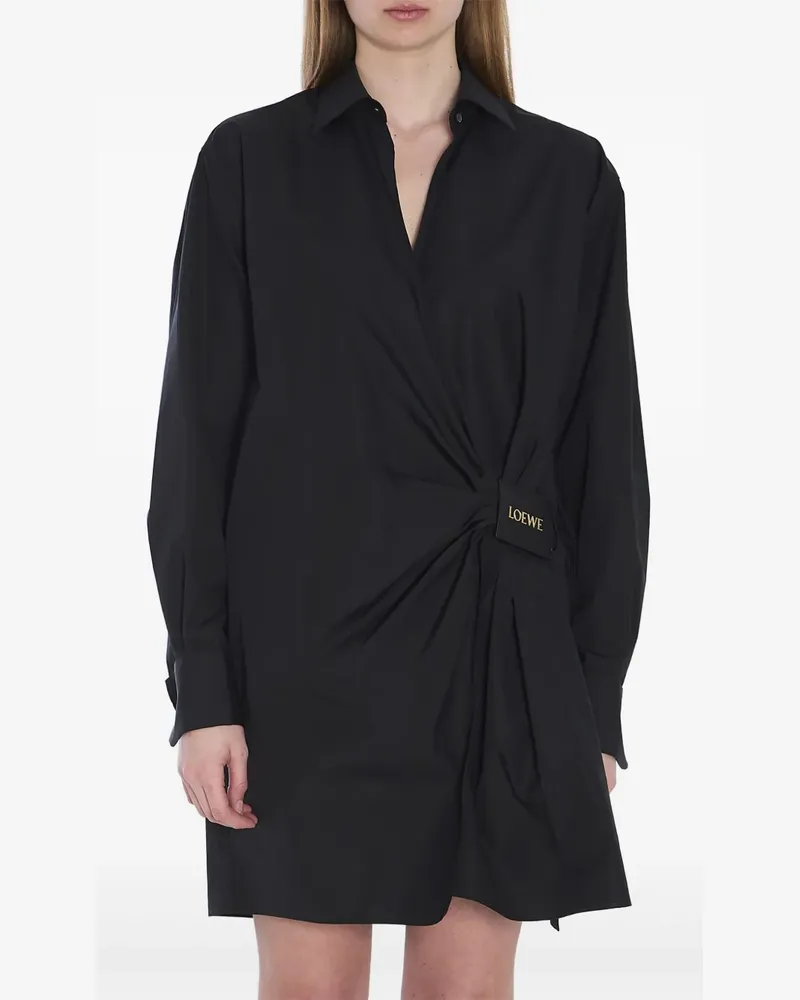 Loewe Hemdkleid in Wickeloptik - Schwarz Schwarz