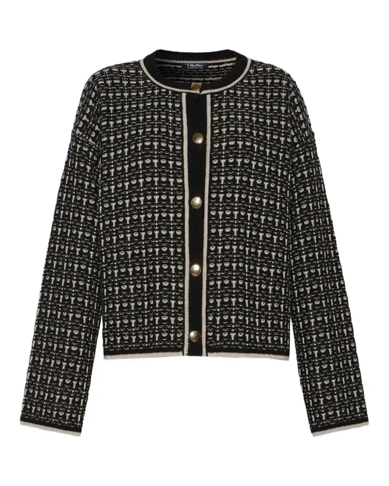 Max Mara Max Mara Kastiger Cardigan aus Jacquard - Schwarz Schwarz