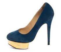 Dolly Plateau-Pumps aus Wildleder 140mm - Blau