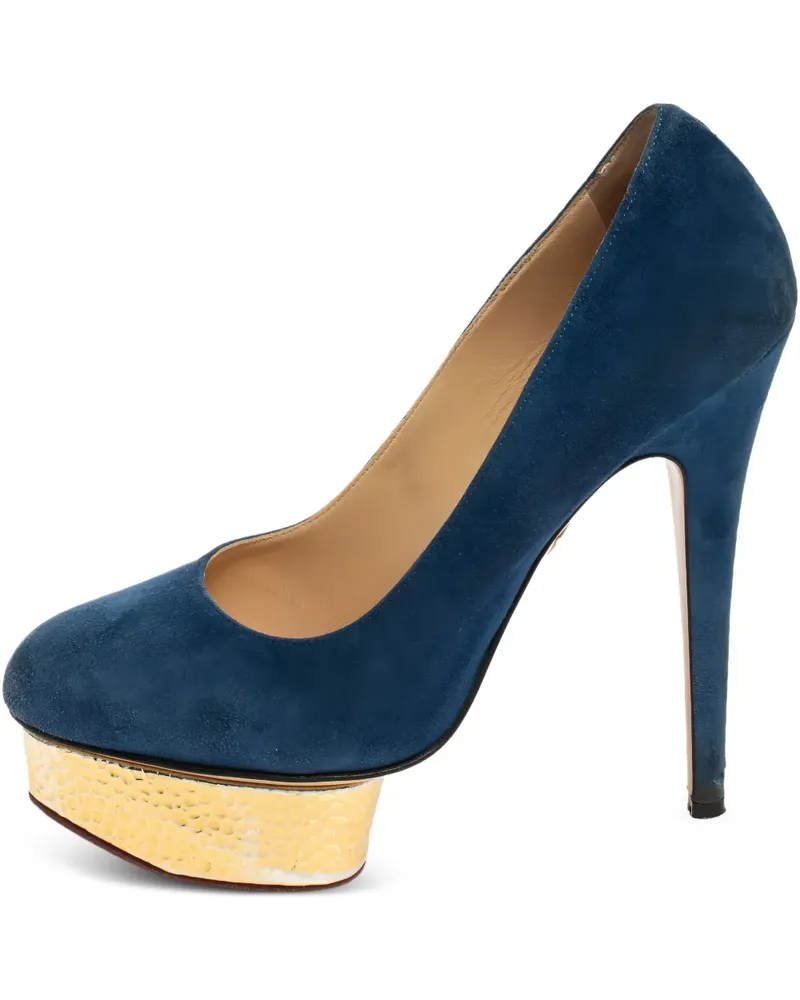 Charlotte Olympia Dolly Plateau-Pumps aus Wildleder 140mm - Blau Blau