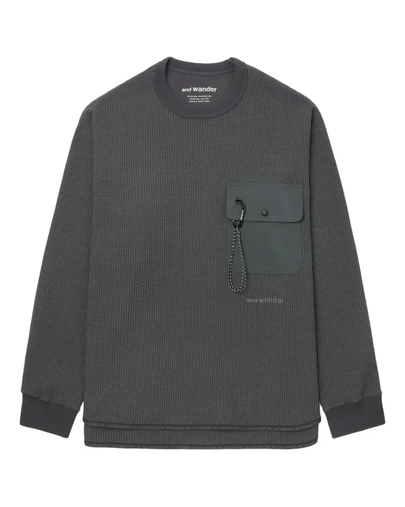 and wander Sweatshirt mit Waffelmuster - Grau Grau