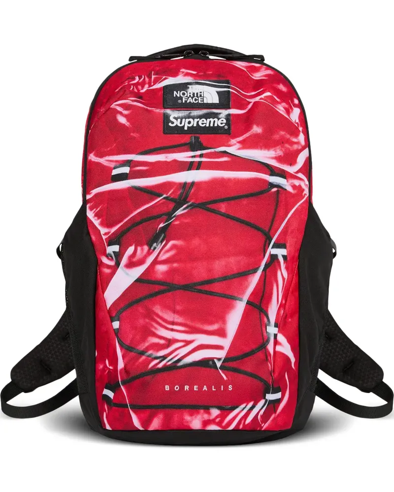 Supreme Being x The North Face Borealis "Red" Rucksack mit Trompe-l'oeil-Effekt - Rot Rot