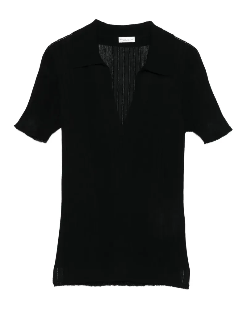 Roberto Collina collared ribbed top - Schwarz Schwarz