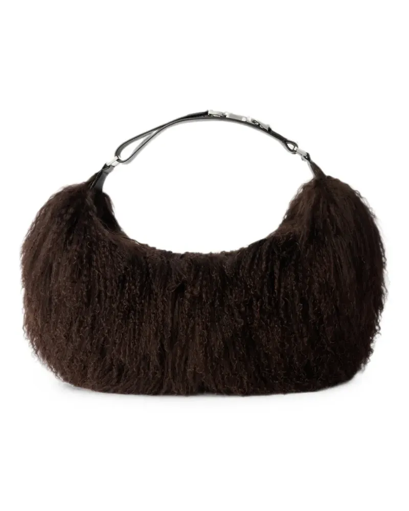 Christophe Lemaire Quiver Clutch aus mongolischem Lammleder - Braun Braun