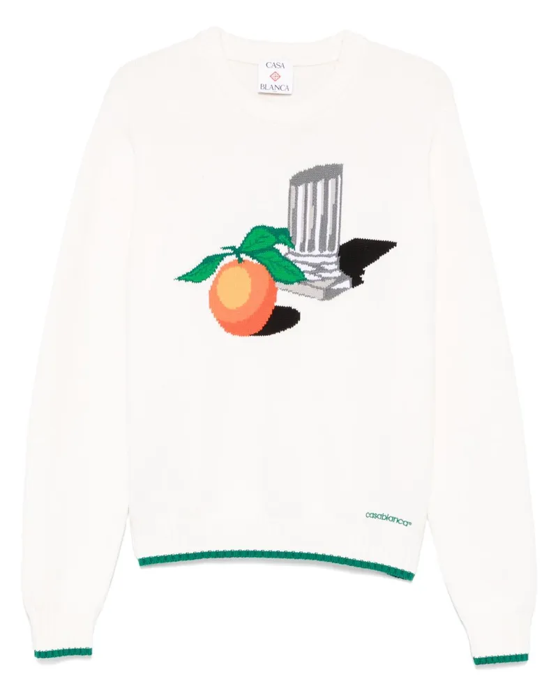 Casablanca Paris Klassischer Intarsien-Pullover - Weiß Weiß