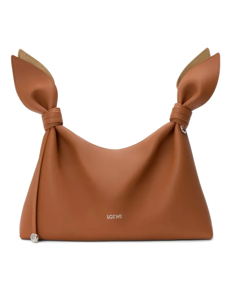 Loewe Mittelgroße Schal-Tasche aus glattem Kalbsleder - Braun Braun