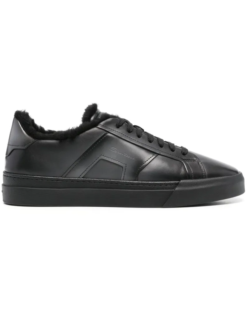 Santoni Sneakers aus Leder - Schwarz Schwarz