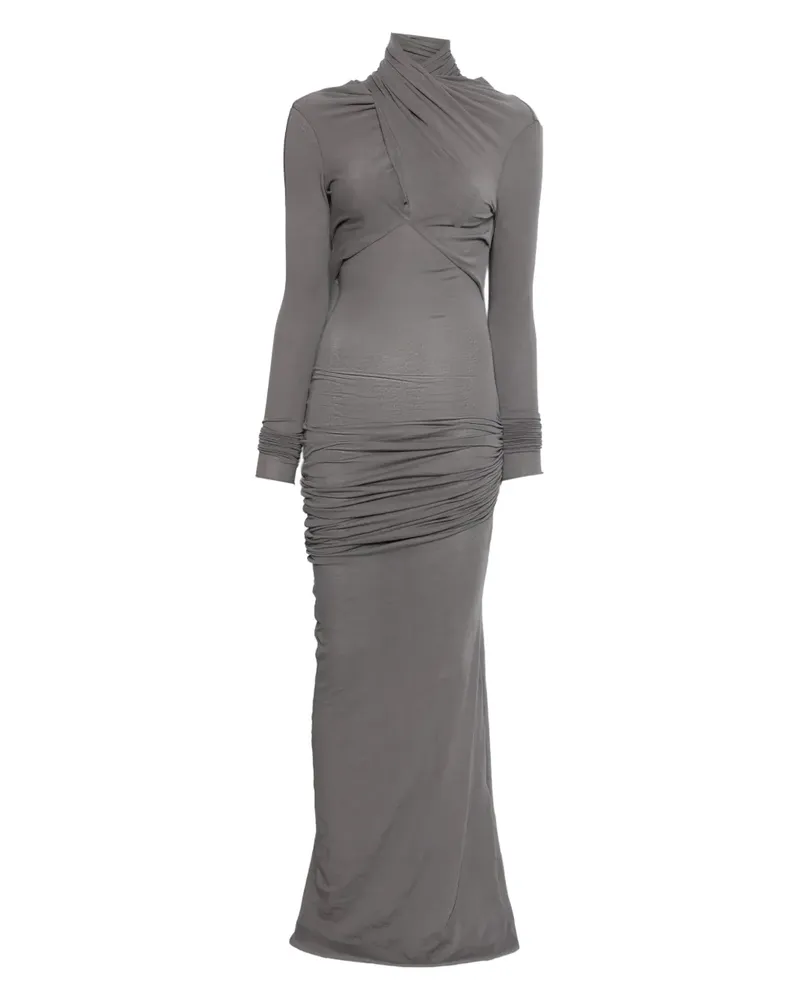 Entire Studios ruched long-sleeve maxi dress - Grau Grau