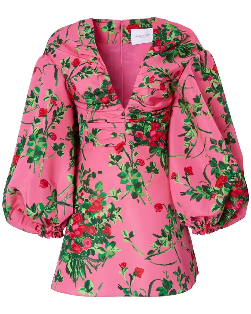 Carolina Herrera New York Kleid mit V-Ausschnitt - Rosa Rosa