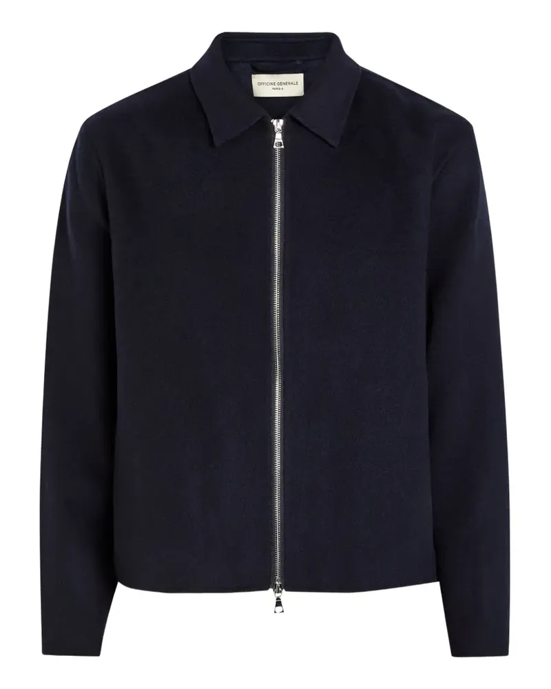Officine Generale Mazir zip-up collared jacket - Blau Blau