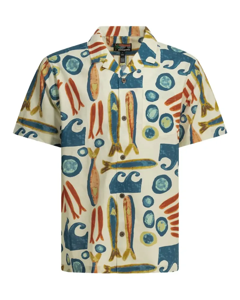 Patagonia graphic-print short-sleeves shirt - Nude Nude