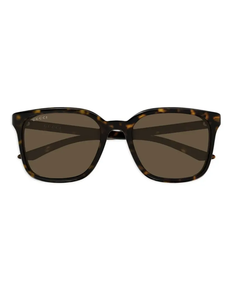 Gucci Sonnenbrille mit eckigem Gestell - Braun Braun