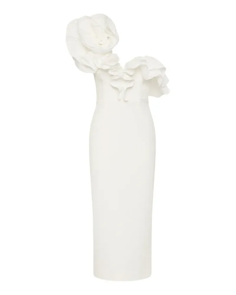 Rebecca Vallance Gerüschtes Ozias Midikleid - Weiß Weiß