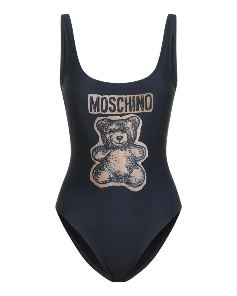 Moschino bear-print swimsuit - Schwarz Schwarz