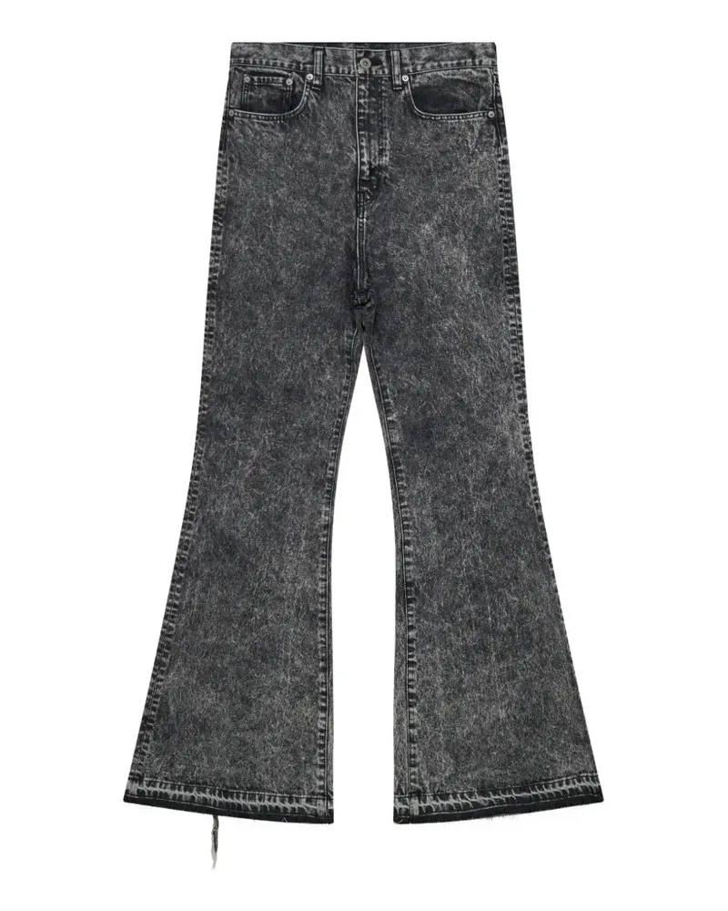 Junya Watanabe acid-wash frayed-hem jeans - Grau Grau