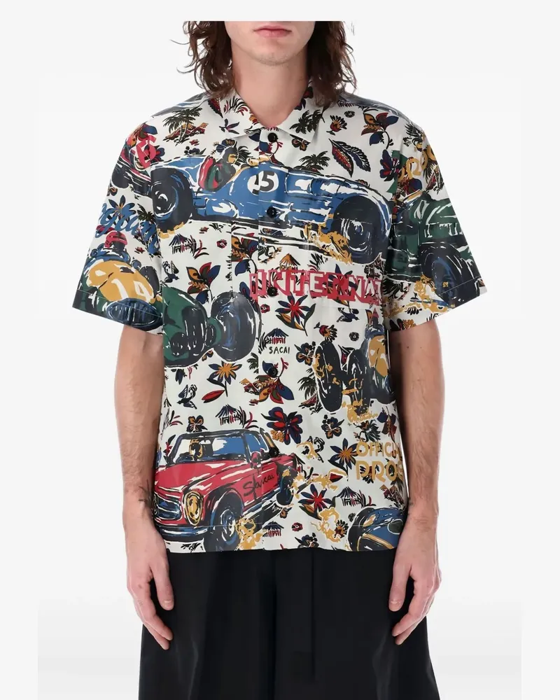 Sacai Hemd mit Print - Weiß Weiß