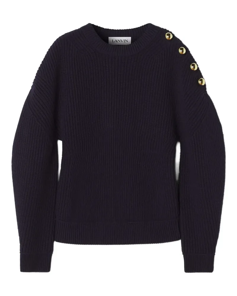 Lanvin Gerippter Pullover mit Knopfdetail - Schwarz Schwarz