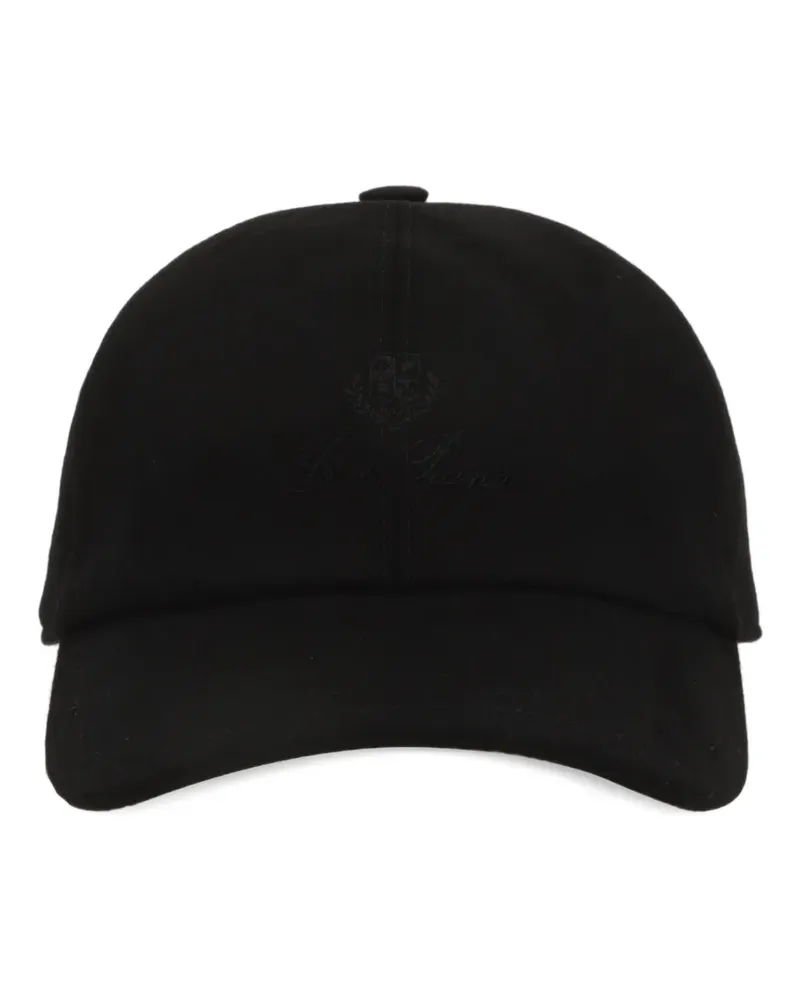 Loro Piana Baseballkappe aus Kaschmir mit Logo - Schwarz Schwarz