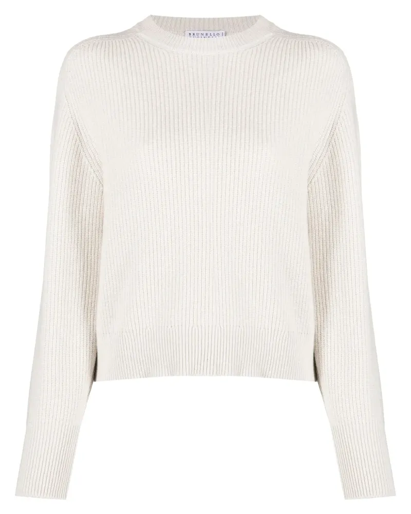 Brunello Cucinelli Gerippter Kaschmirpullover - Nude Nude