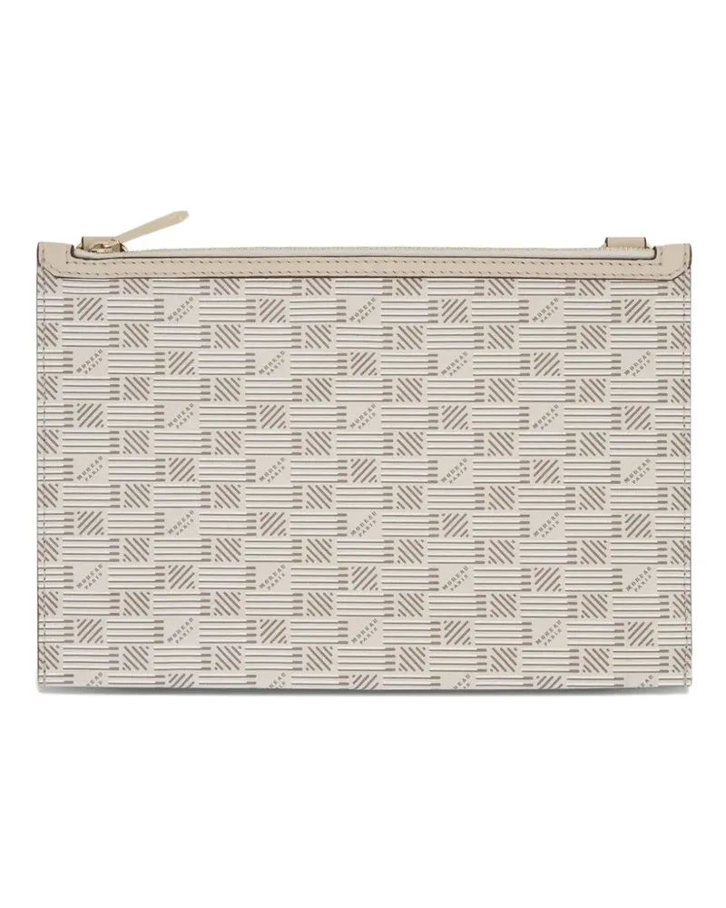 Moreau Paris Saint Multiple monogram-pattern clutch bag - Nude Nude