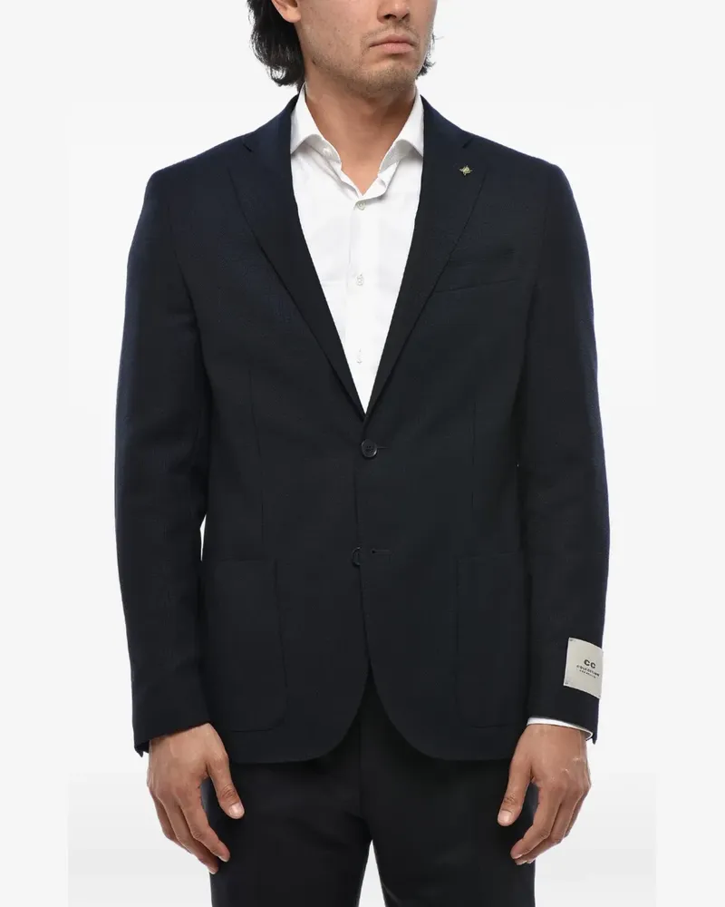 Corneliani CC collection single-breasted patch-pocket blazer - Blau Blau