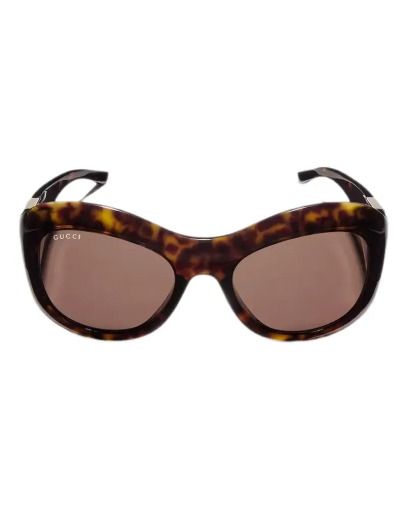 Gucci Sonnenbrille mit rundem Gestell - Braun Braun