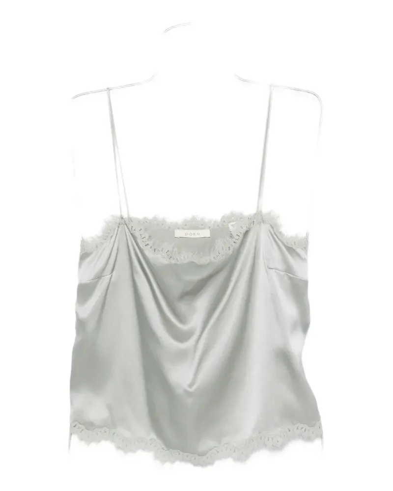 DÔEN Loure lace-trim top - Grün Grün