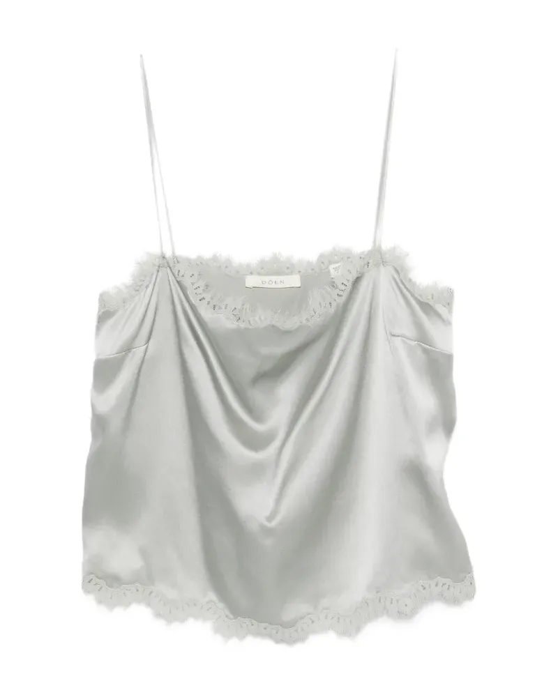 DÔEN Loure lace-trim top - Grün Grün