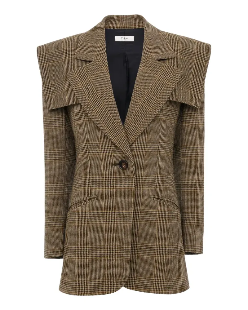 Chloé Karierte Jacke im Layering-Look - Braun Braun