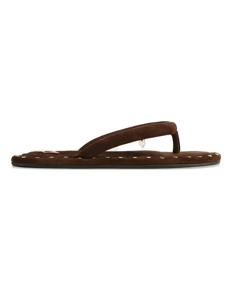 Naked Wolfe Grenada studded padded-strap flip-flops - Braun Braun