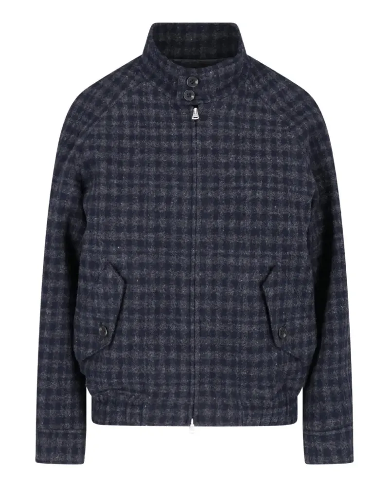Dunst Karierte Wolljacke - Blau Blau
