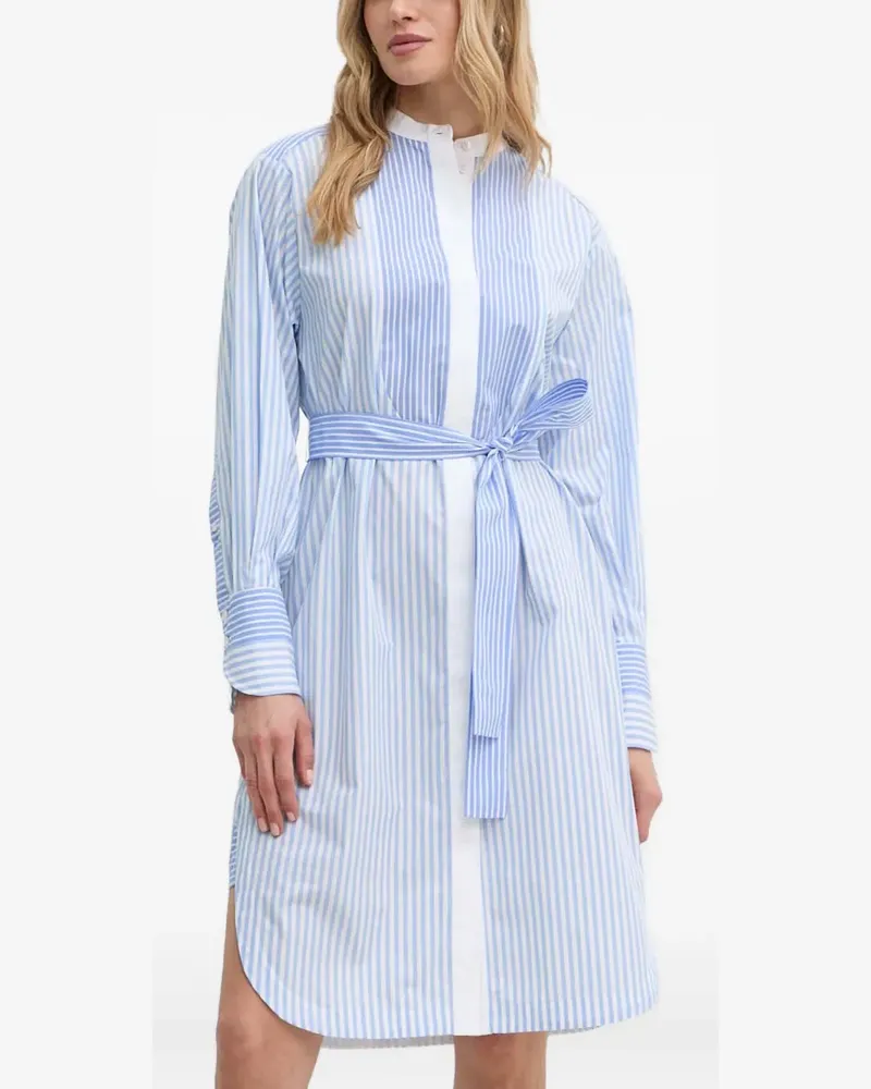 HUGO BOSS Gestreiftes Hemdkleid mit Gürtel - Blau Blau