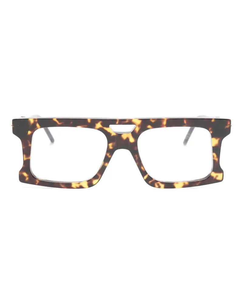 KUBORAUM patterned geometric-frame glasses - Braun Braun
