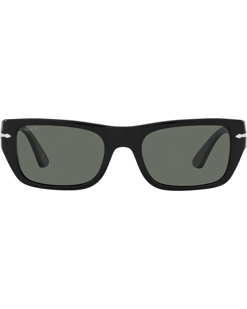 Persol Sonnenbrille mit eckigem Gestell - Schwarz Schwarz