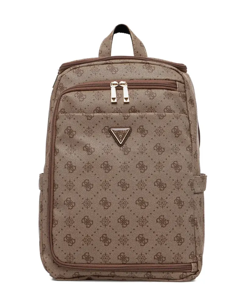 Guess Silia 4G monogram zip backpack - Braun Braun